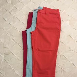 Crop pants worn once, three for $30 or $15 each.